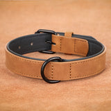 Large Soft Padded Leather Dog Collar for Big Dogs