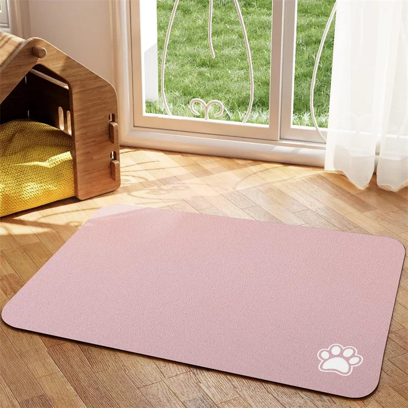 Absorbent Pet Feeding Mat for Food & Water